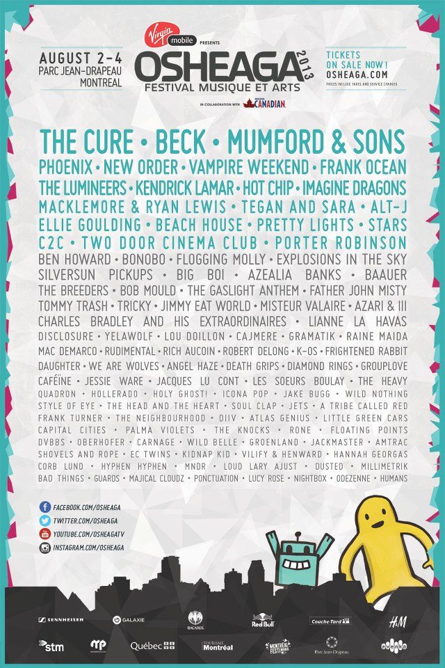 Osheaga Festival Releases 2013 Lineup Featuring Beck, Mumford & Suns ...