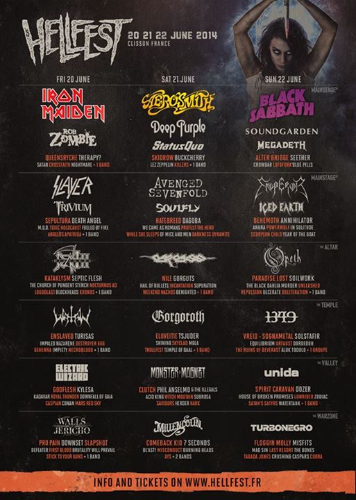 Hellfest Announces 2014 Lineup Featuring Iron Maiden, Black Sabbath ...