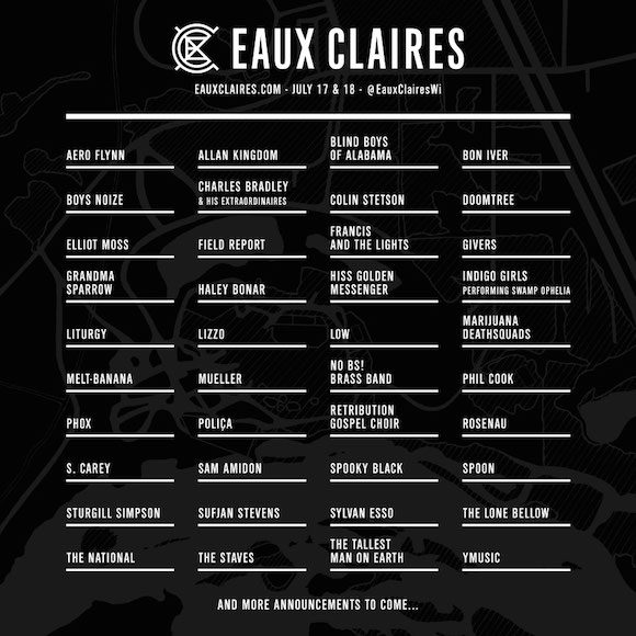 Eaux Claires Music Festival Announces Inaugural Lineup Announced Featuring Bon Iver, Doomtree and Charles Bradley
