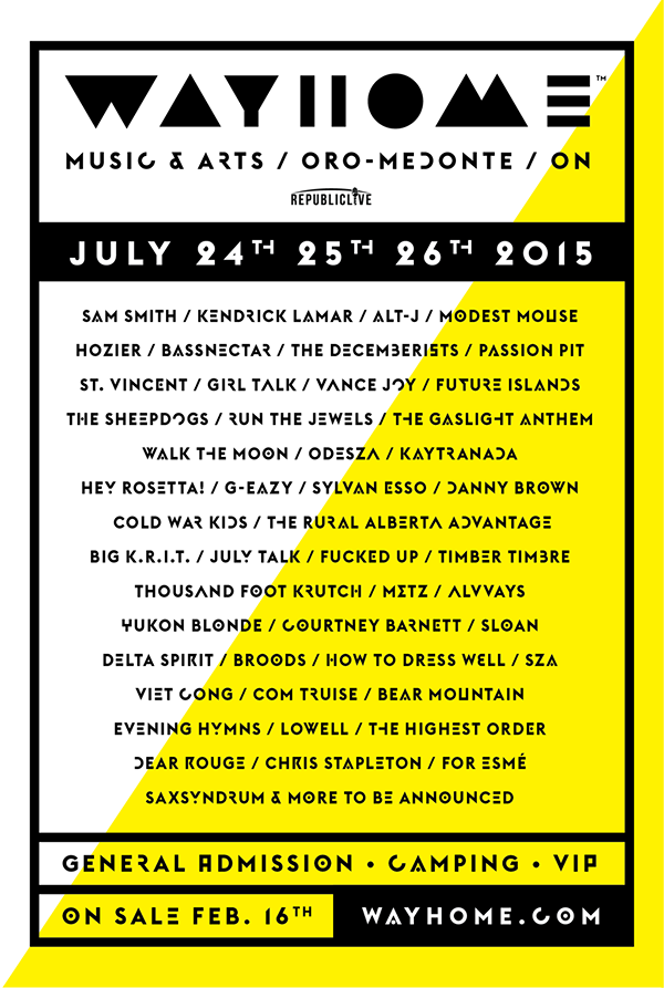 WayHome Music and Arts Festival 2015 Lineup Announced Featuring Alt-J, The Decemberists and St. Vincent