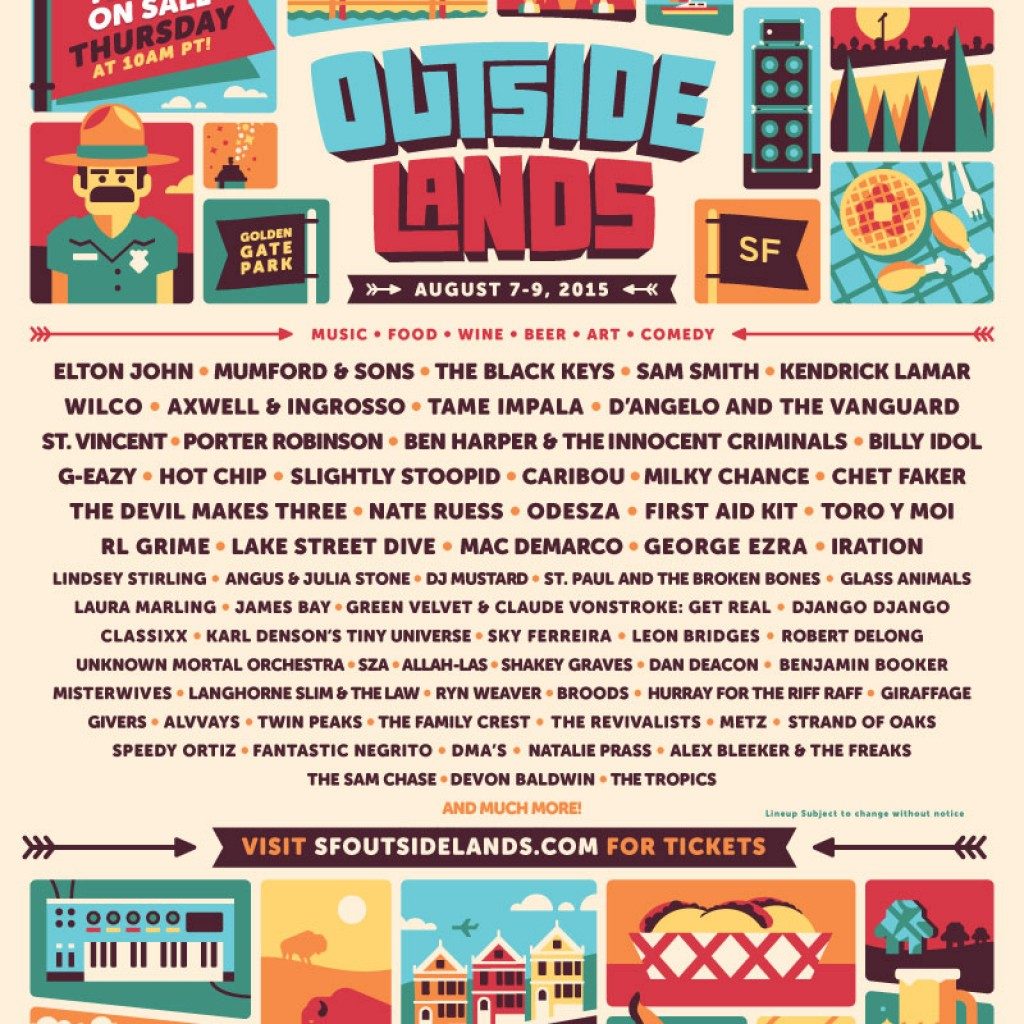 Outside Lands 2015 Festival Lineup Announced Featuring Mumford & Sons 