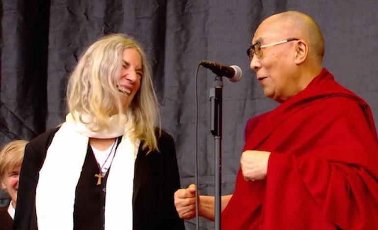 The Dalai Lama Joins Patti Smith Onstage At Glastonbury
