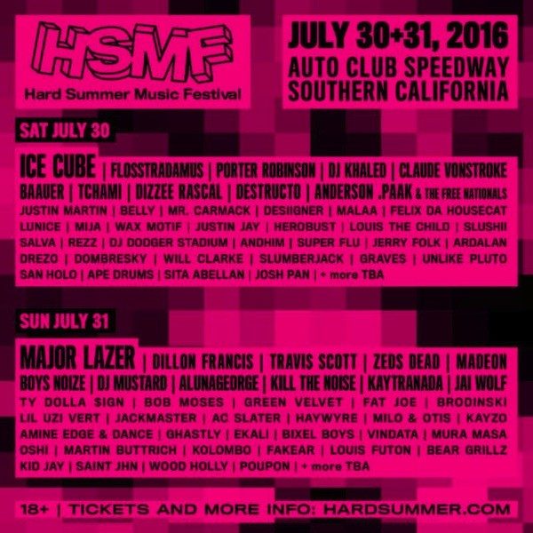 Hard Summer Announces 2016 Lineup Featuring Ice Cube, Major Lazer