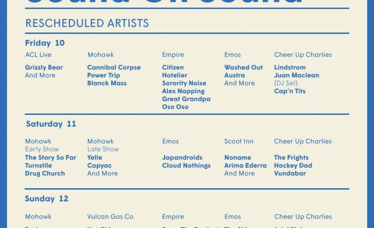 Sound On Sound Fest Rescheduled Shows