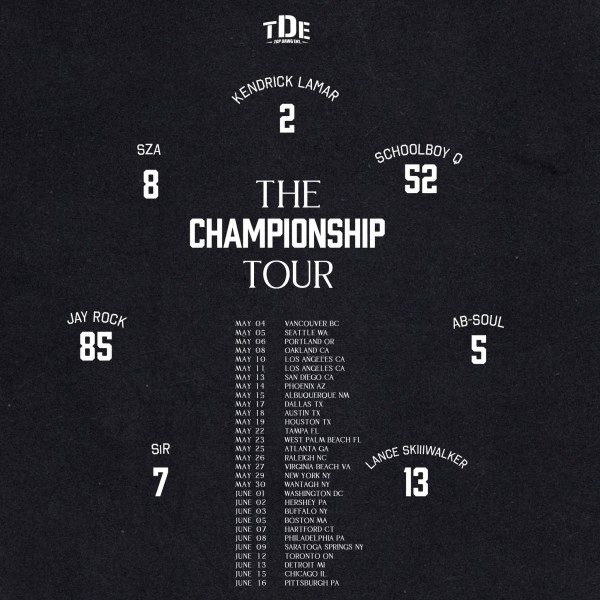 The Championship Tour with Kendrick Lamar, SZA, Schoolboy Q