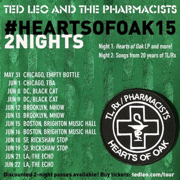 Hearts of Oak Tour Flyer Ted Leo 2018