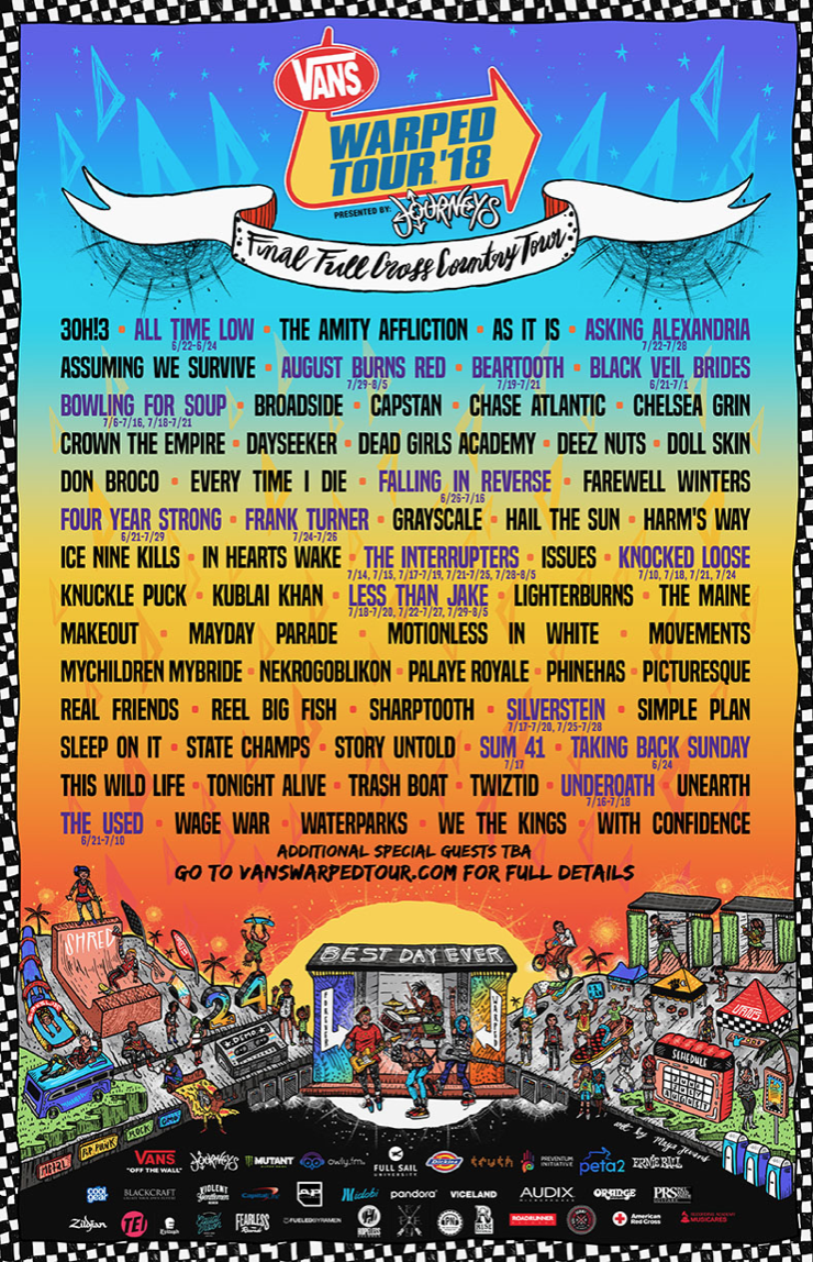 Vans Warped Tour Final Lineup Featuring Every Time I Die, Taking Back Sunday The Used - mxdwn Music