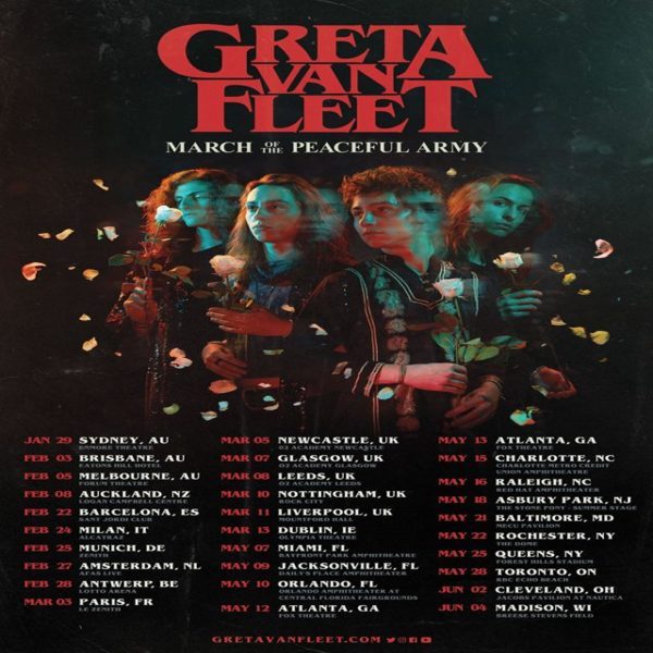 Peaceful Army 2019 World Tour Dates 