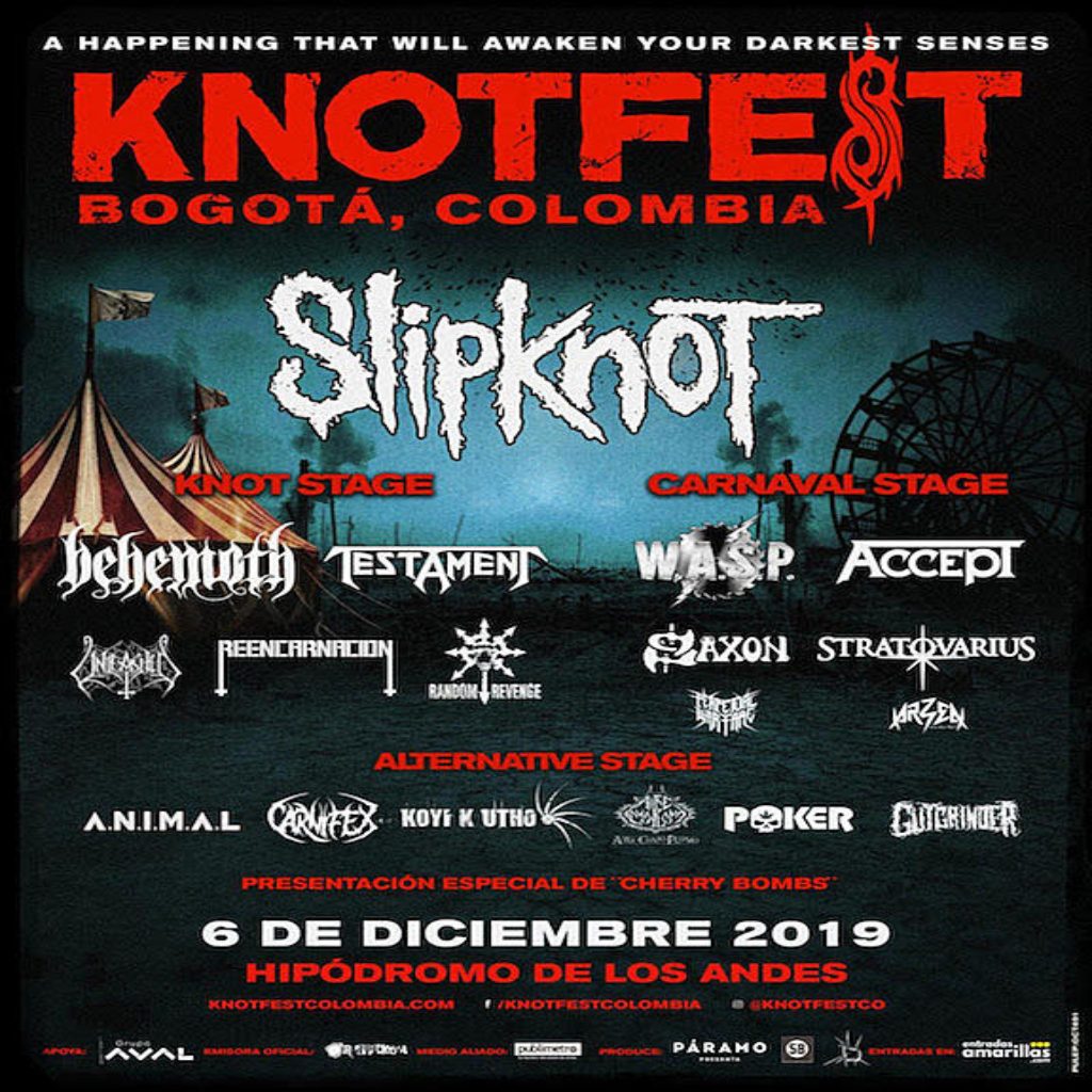 Knotfest Colombia Announces 2019 Lineup Featuring Slipknot, Testament ...