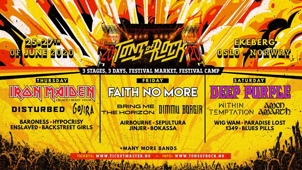Tons of Rock Announces Lineup Featuring Faith No More, Iron Maiden and Amon - mxdwn Music