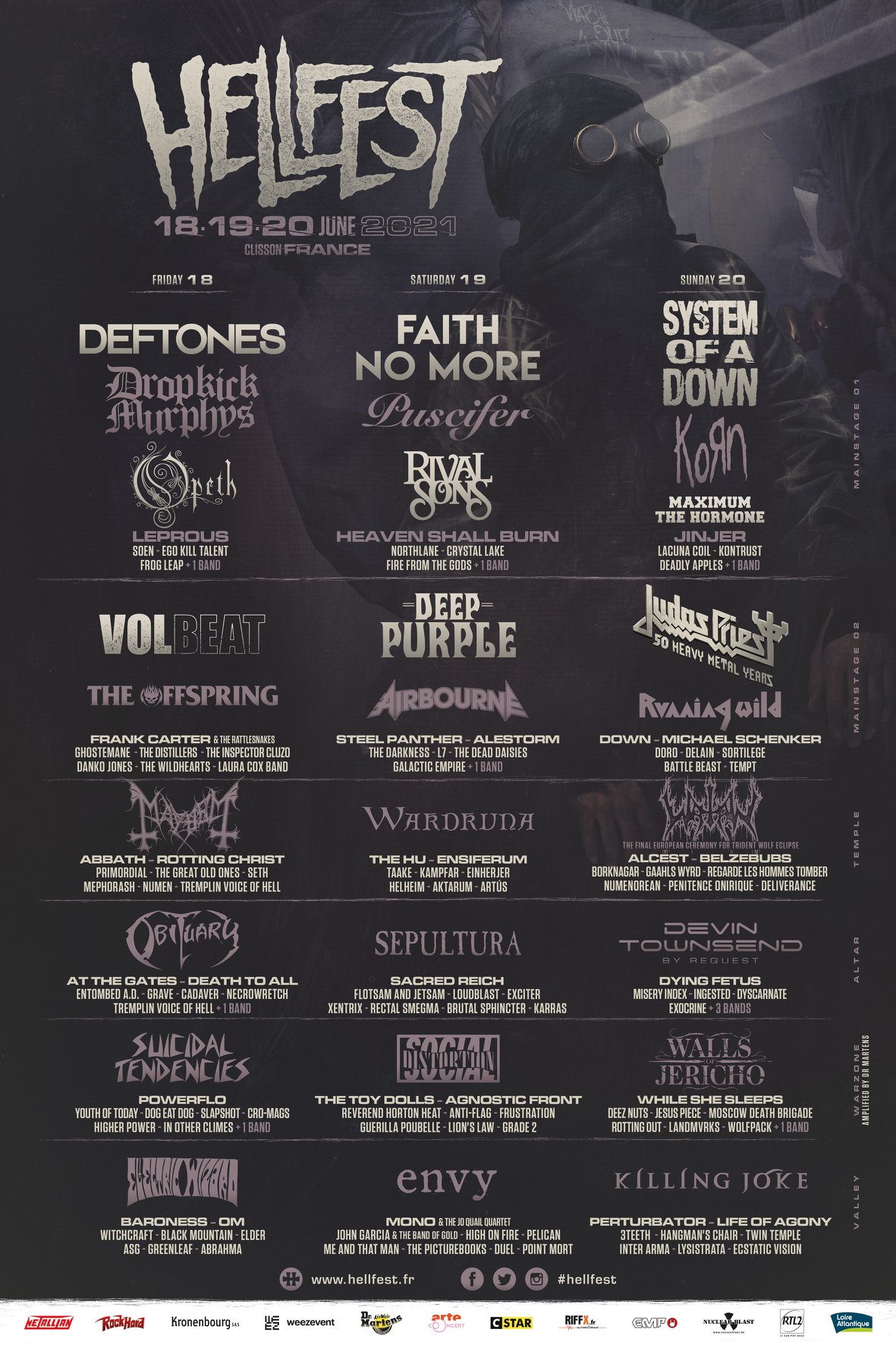 Open Air Festival 2021 Hellfest Open Air Reschedules 15th Anniversary Festival To 2021 Featuring System Of A Down Faith No More And Deftones Mxdwn Music
