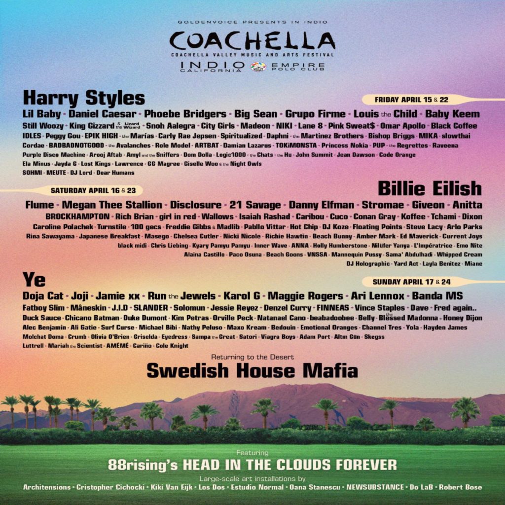 Coachella Announces 2022 Lineup Including Billie Eilish, Ye, Run The ...