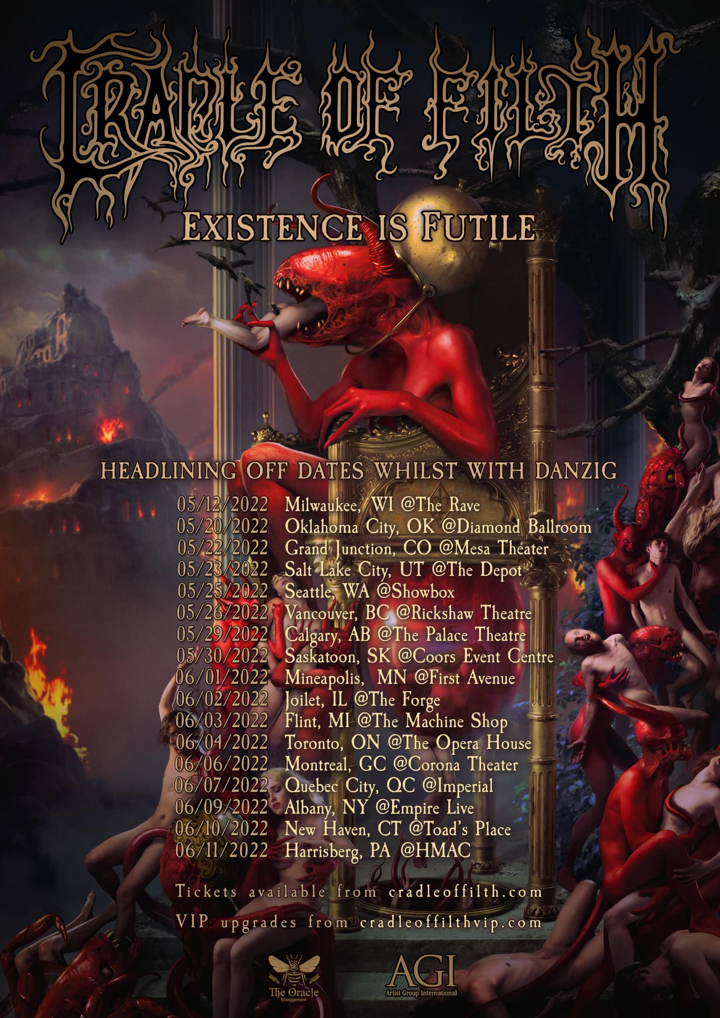 Cradle of Filth Announce Spring 2022 Tour Dates mxdwn Music