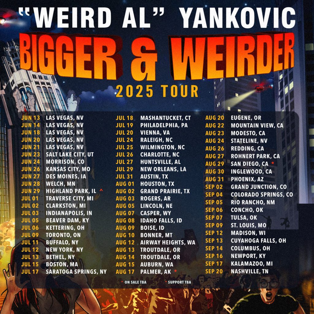 Weird Al Yankovic Announces Summer 2025 North American Tour Dates mxdwn Music