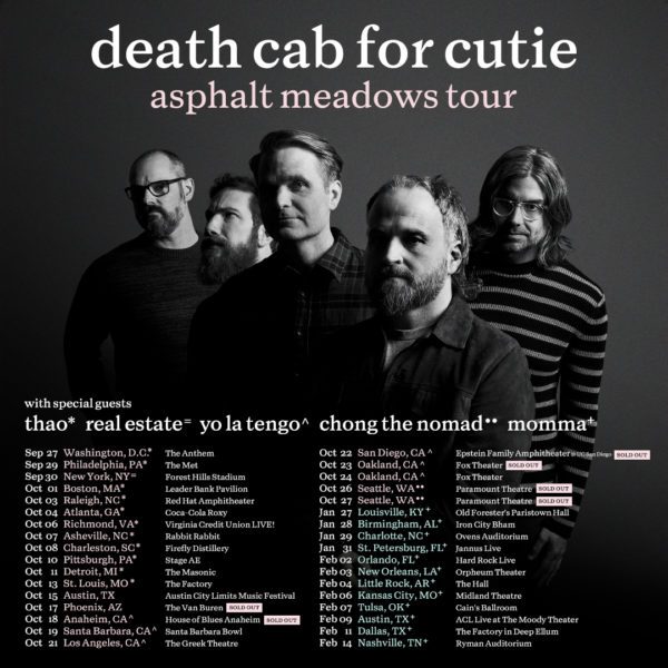 death cab for cutie tour locations