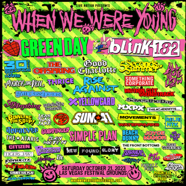 When We Were Young Announces 2023 Lineup Featuring Blink182, Green Day