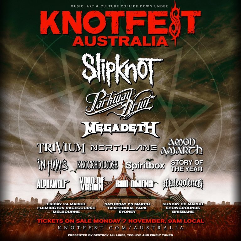 Slipknot Announces Knotfest Australia 2023 Featuring Megadeth, Parkway