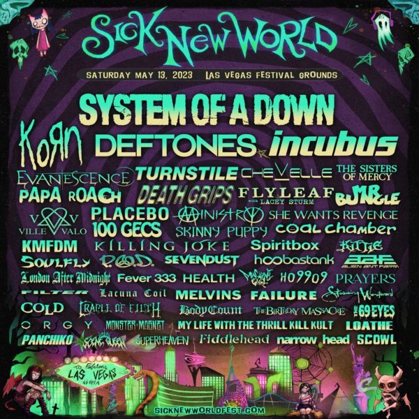 Sick New World Announces 2023 Lineup Featuring Incubus, Korn, Deftones