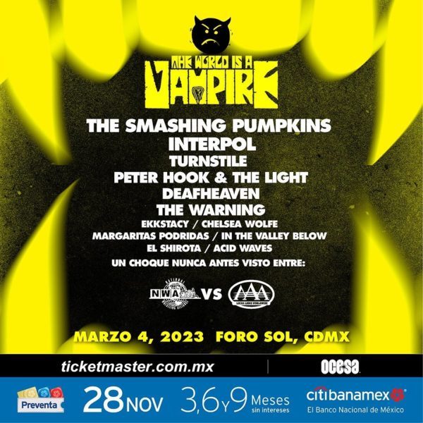 Smashing Pumpkins The World Is A Vampire Tour with special guests Interpol  and Rival Sons