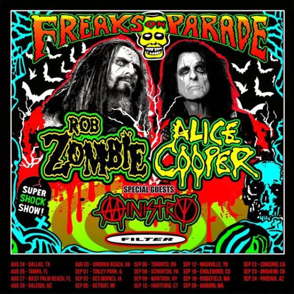 Rob Zombie and Alice Cooper Announces Summer 2023 Freaks On Parade Co