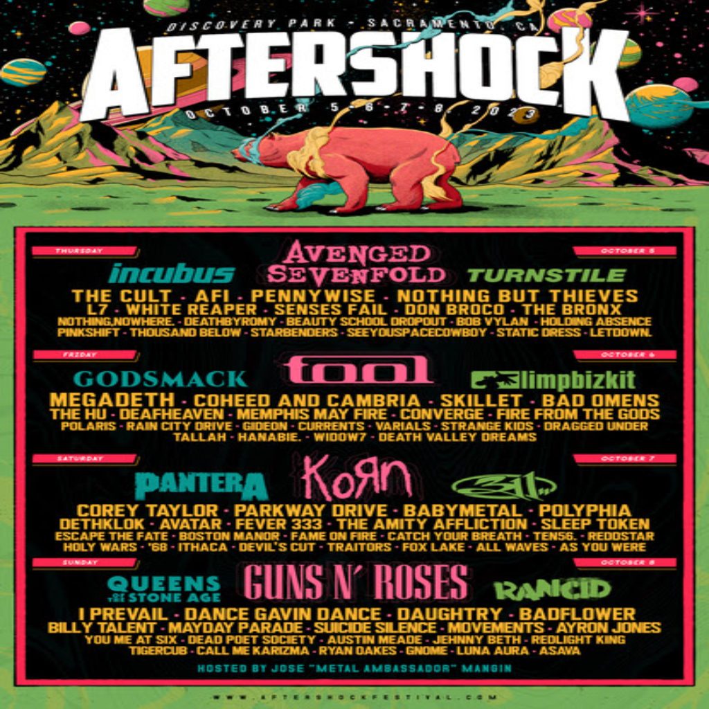 Aftershock Announces 2023 Lineup Featuring Guns N’ Roses, Tool, Avenged