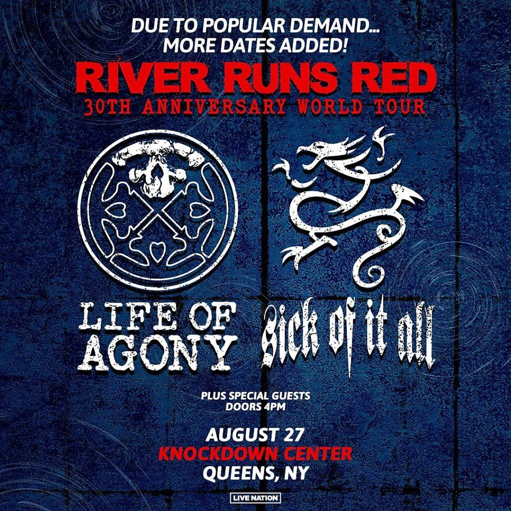 Life of Agony Playing Album River Runs Red in Full with Sick Of It All at Knockdown Center