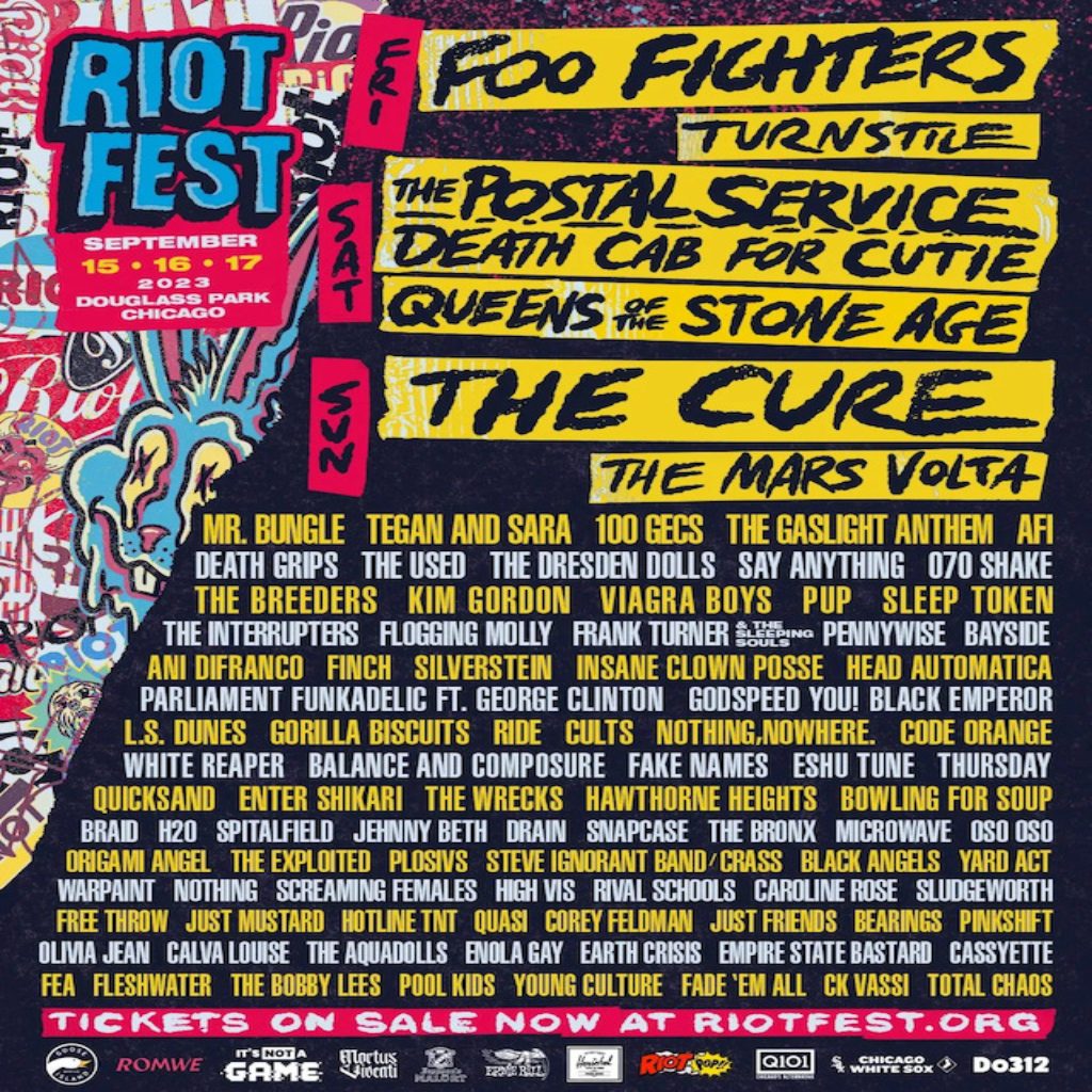 Riot Fest Announces 2023 Lineup Featuring Foo Fighters, The Cure, The ...