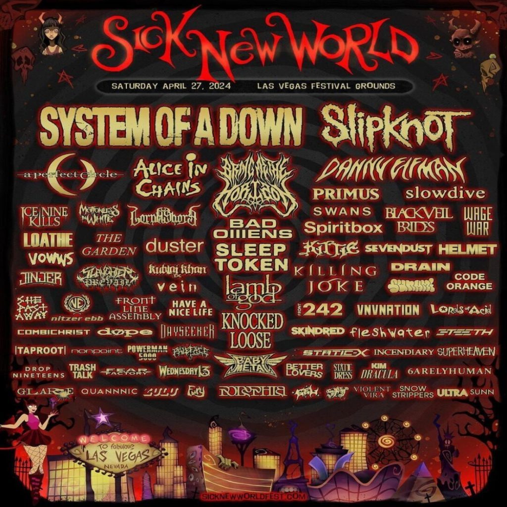Sick New World Announces 2024 Lineup Featuring System Of A Down