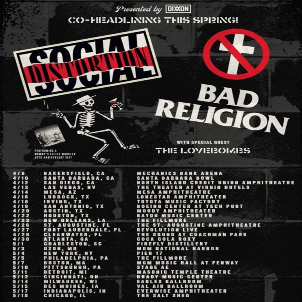 Bad Religion & Social Distortion Announce Spring 2024 CoHeadline U.S. Tour Dates mxdwn Music