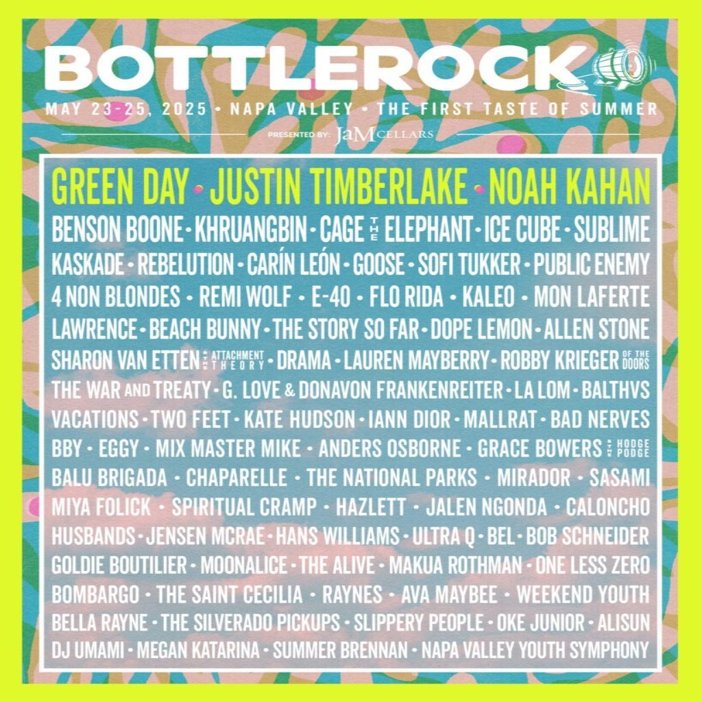 TITLE Bottlerock Announces 2025 Lineup Featuring Green Day, Sharon Van