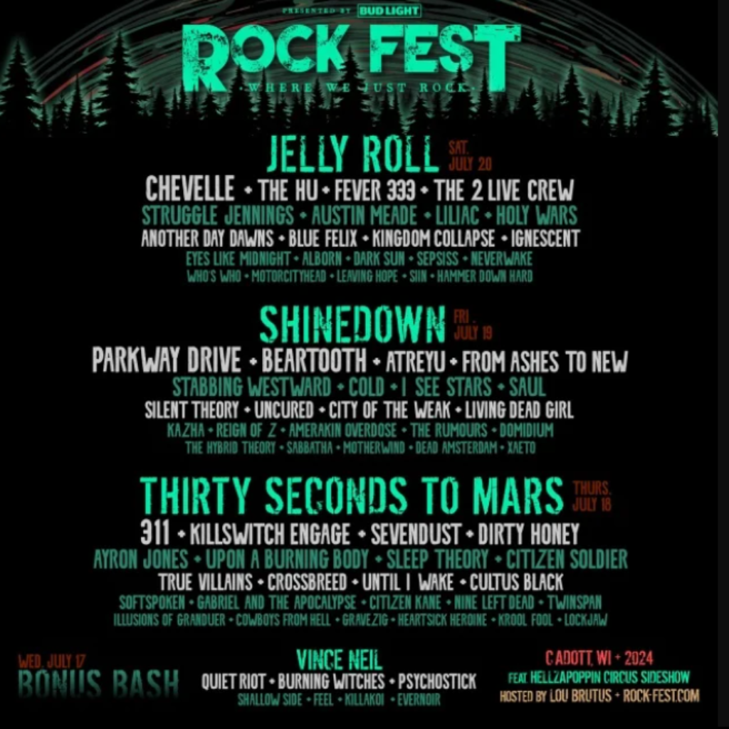 Rock Fest Announces 2024 Lineup Featuring Atreyu, Thirty Seconds To ...