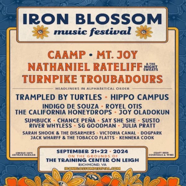 Vibrant Music Festival Lineup Poster Featuring the Iron Blossom Music Festival Lineup 2022