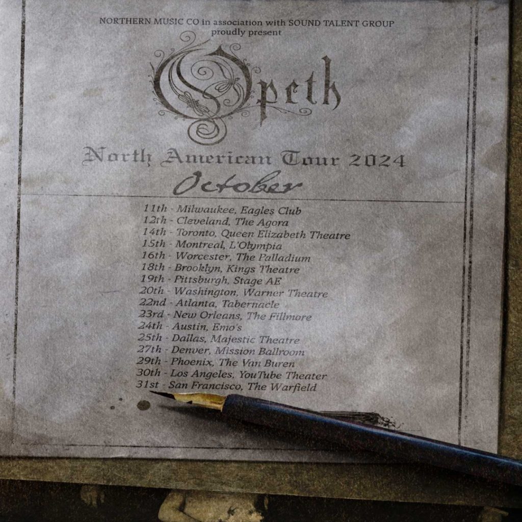 Opeth Announces Fall 2024 North American Tour Dates mxdwn Music