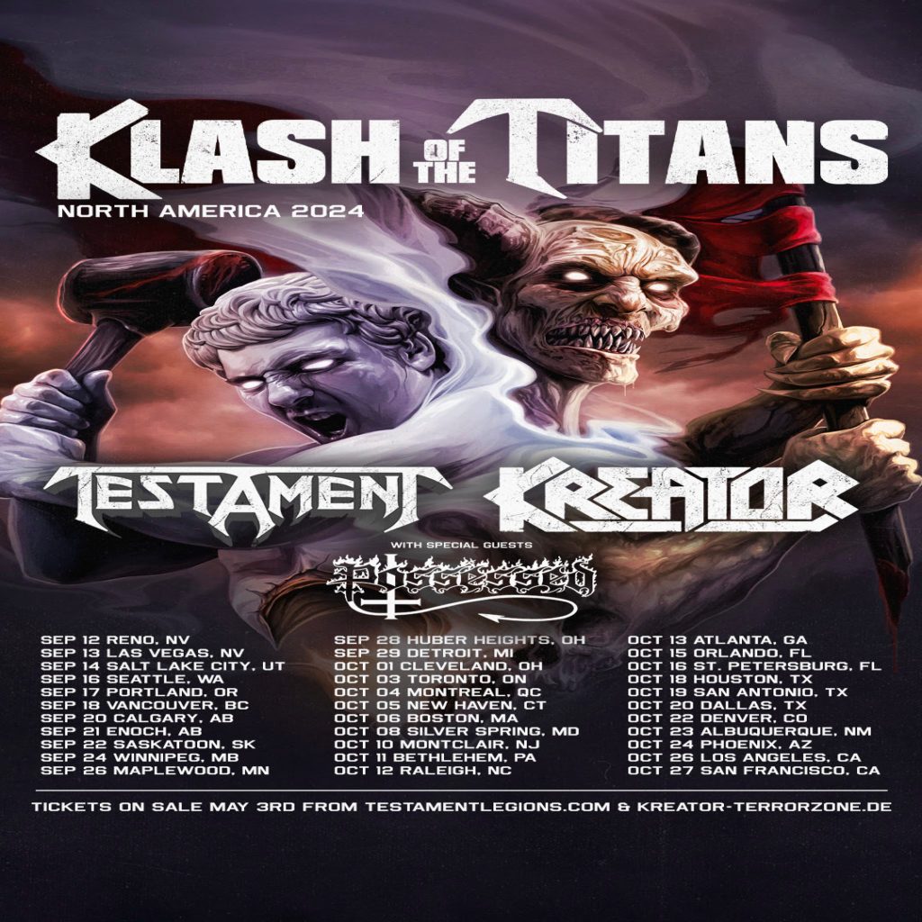 Testament & Kreator Announce Fall 2024 North American Co-headlining 