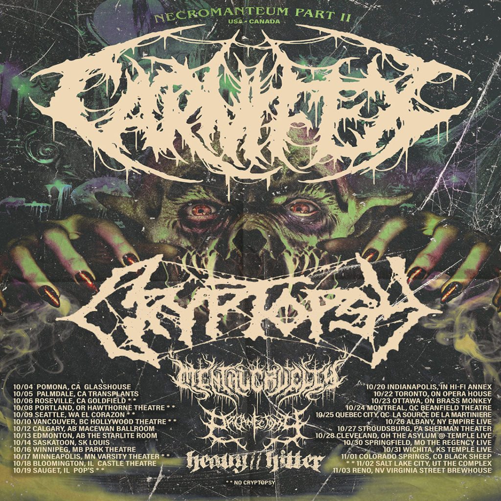 Carnifex Announce Fall 2024 North American Tour Dates With Cryptopsy ...