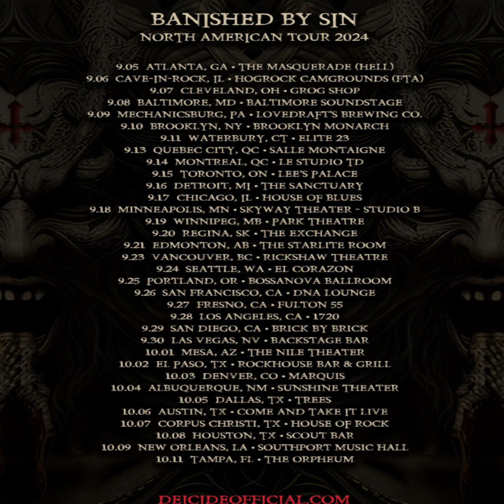 Deicide Announce Summer & Fall 2024 North American Tour Dates - mxdwn Music