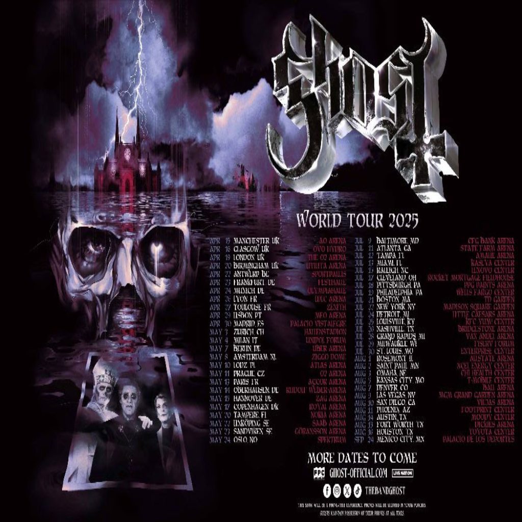 Ghost Announces Spring & Summer 2025 World Tour Dates mxdwn Music