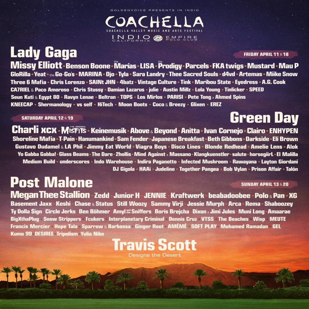 Coachella Announces 2025 Lineup Featuring Green Day, Charli XCX, The