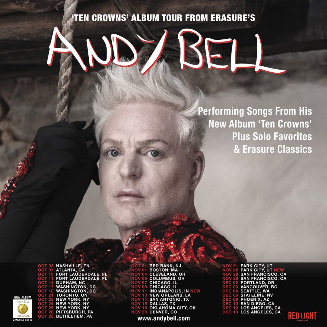 Erasure’s Andy Bell Announces Fall 2025 North American Solo Tour Dates