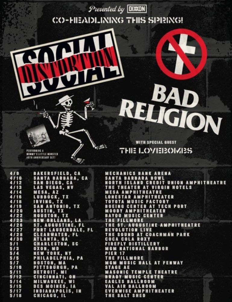 Social Distortion & Bad Religion At Mechanics Bank Theater On April 9