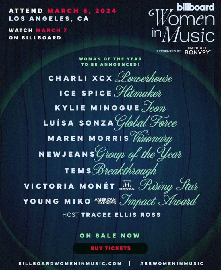 Billboard’s Women In Music At the YouTube Theater On March 6