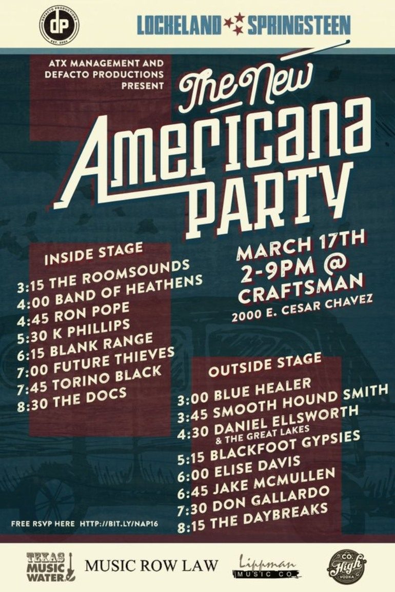 The New Americana SXSW 2016 Day Party Announced ft Band of Heathens
